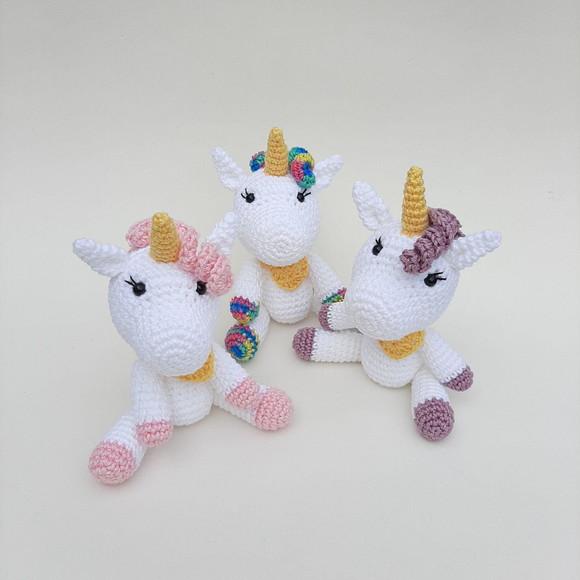 Amigurumi De Crochê Pequeno Unicórnio- Unidade