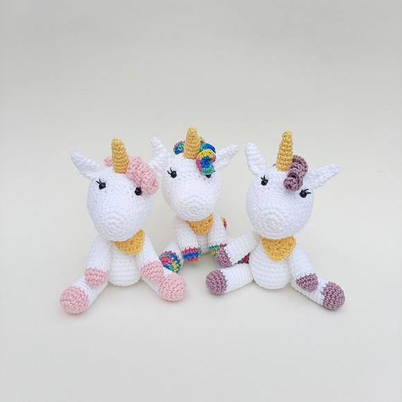 Amigurumi De Crochê Pequeno Unicórnio- Unidade