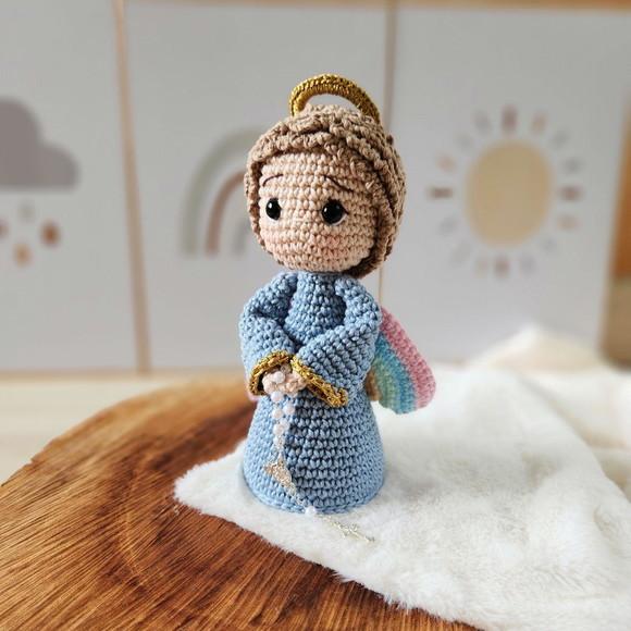 Anjinho da Guarda Arco-íris de Crochê Amigurumi