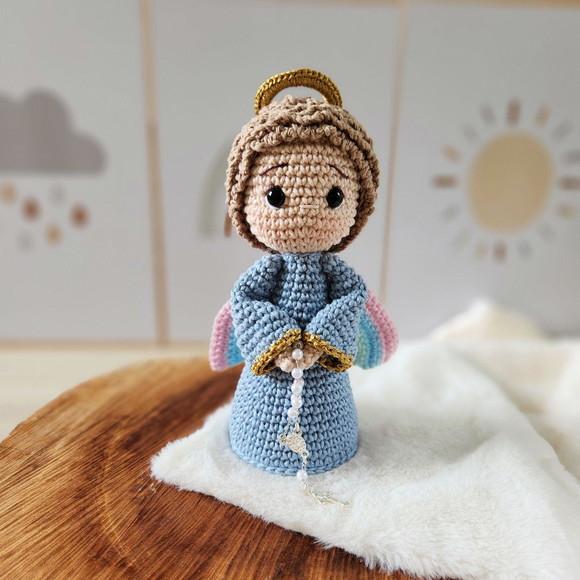 Anjinho da Guarda Arco-íris de Crochê Amigurumi