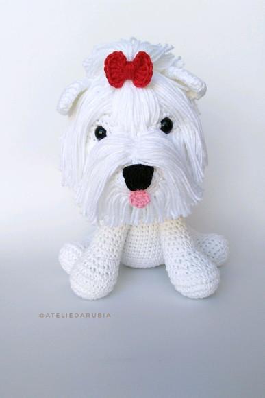 Cãozinho Maltês Amigurumi Crochê