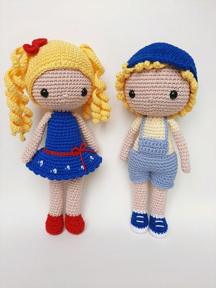 Casal de Bonecos Crochê Amigurumi personalizados