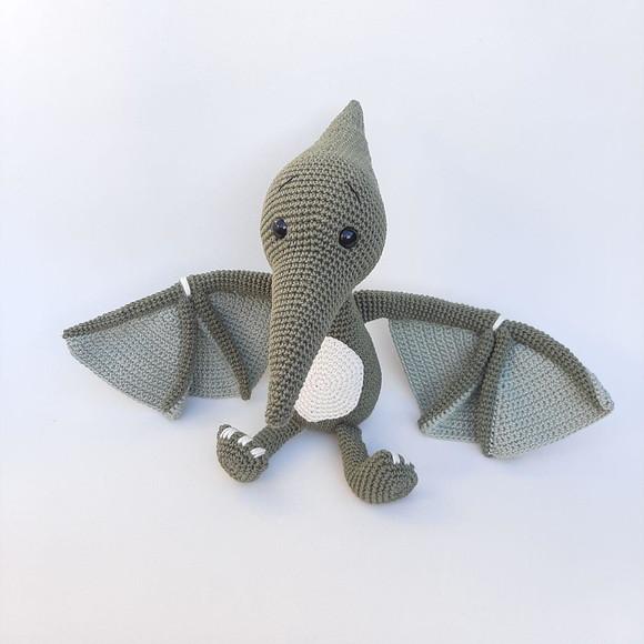 Dinossauro Pterodáctilo de Crochê Amigurumi