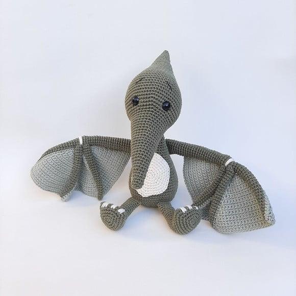 Dinossauro Pterodáctilo de Crochê Amigurumi