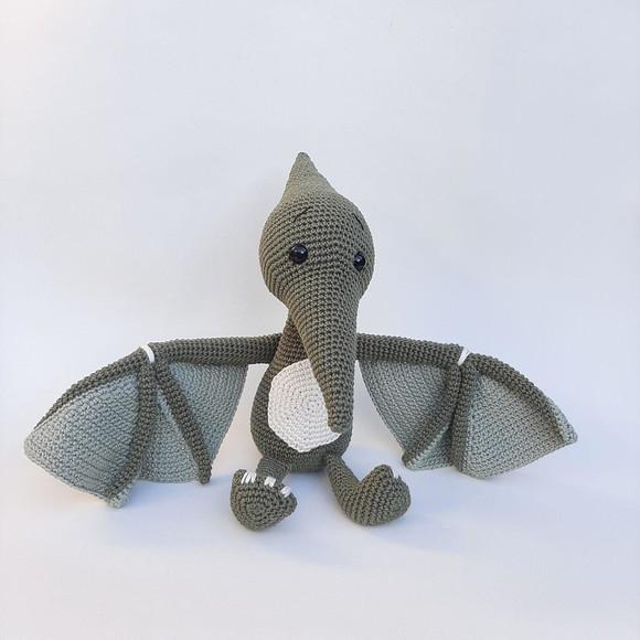Dinossauro Pterodáctilo de Crochê Amigurumi