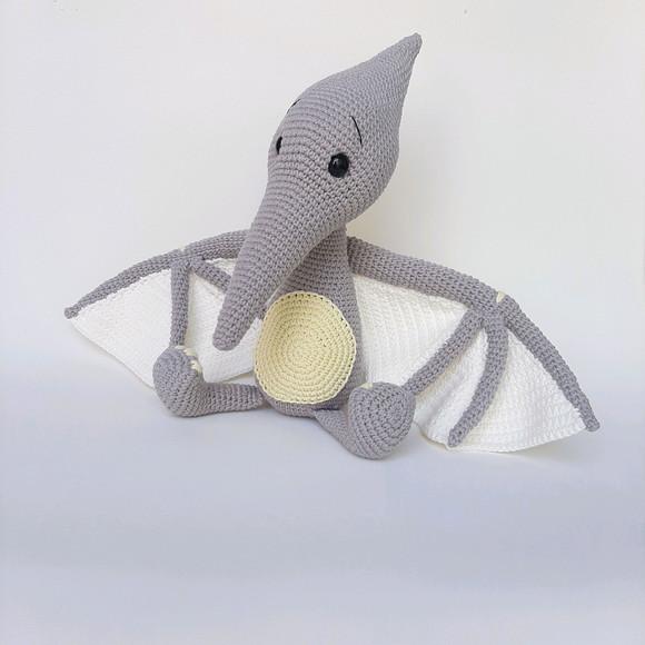 Dinossauro Pterodáctilo de Crochê Amigurumi