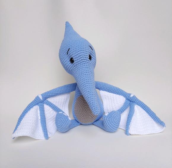 Dinossauro Pterodáctilo de Crochê Amigurumi