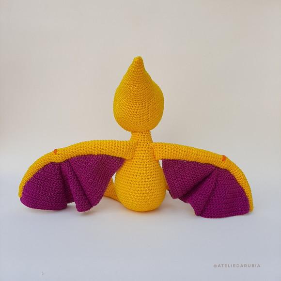 Dinossauro Pterodáctilo de Crochê Amigurumi