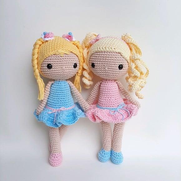 Dupla Bonecas de Crochê Amigurumi