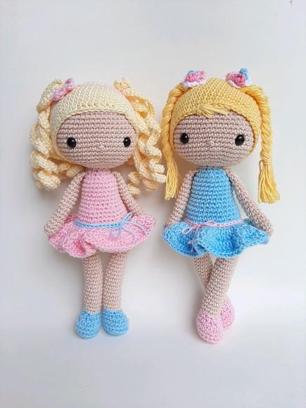 Dupla Bonecas de Crochê Amigurumi
