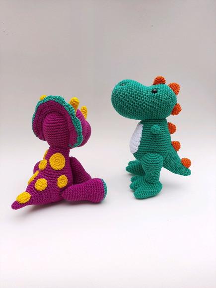 Dupla Dinossauro de Crochê Amigurumi