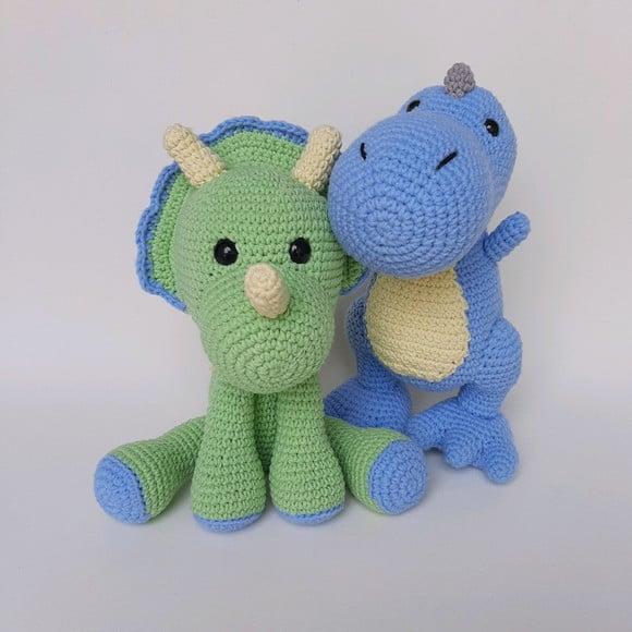 Dupla Dinossauros de Crochê Amigurumi