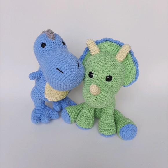 Dupla Dinossauros de Crochê Amigurumi