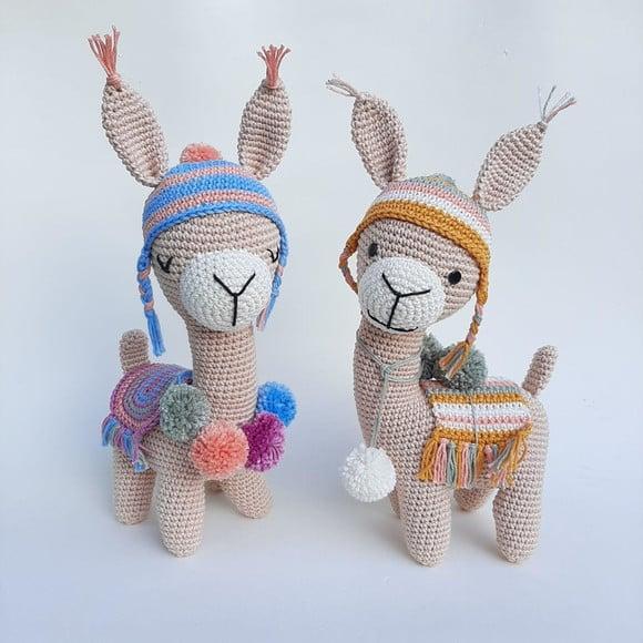 Dupla Lhama De Crochê Amigurumi