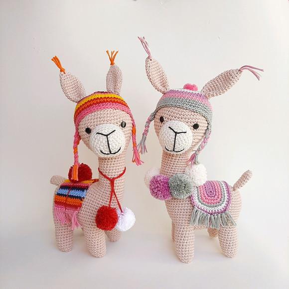 Dupla Lhama de crochê Amigurumi