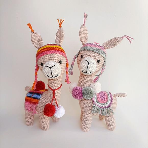 Dupla Lhama de crochê Amigurumi