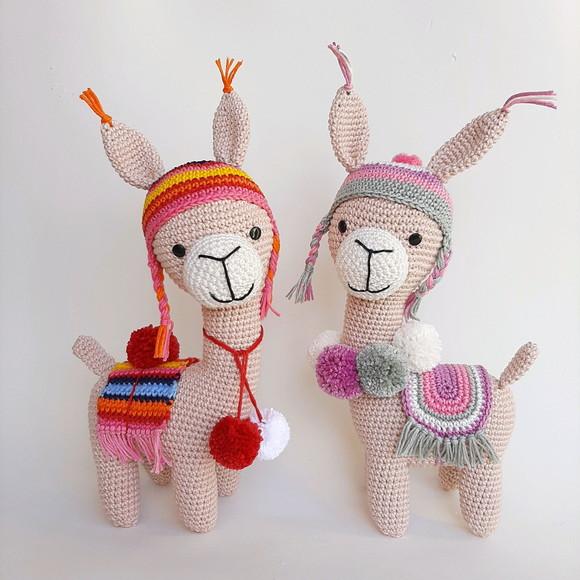 Dupla Lhama de crochê Amigurumi