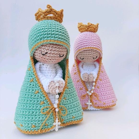 Dupla Nossa Senhora de Crochê Amigurumi Santinhas