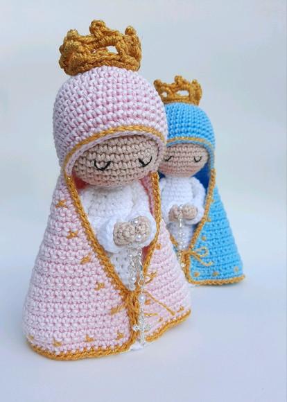 Dupla Nossa Senhora de Crochê Amigurumi Santinhas