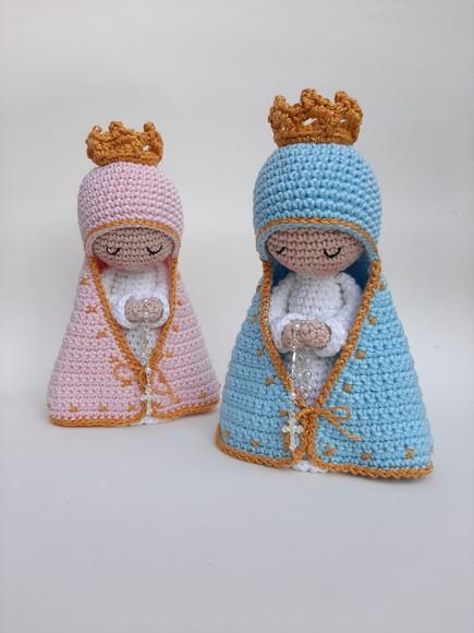 Dupla Nossa Senhora de Crochê Amigurumi Santinhas