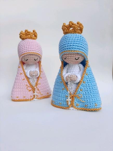 Dupla Nossa Senhora de Crochê Amigurumi Santinhas