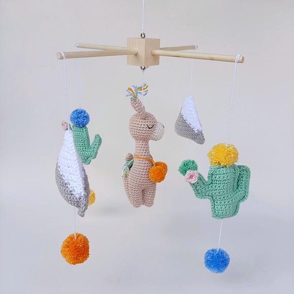 Kit Mobile lhama Crochê Amigurumi