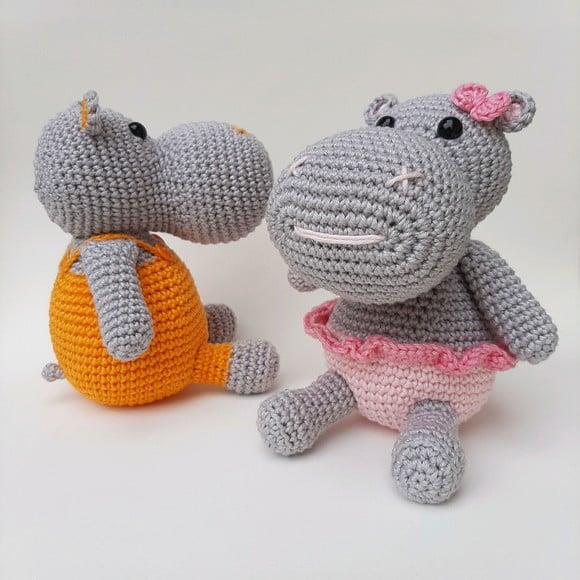 Hipopótamo Amigurumi Crochê (unidade)