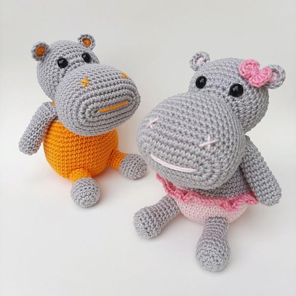Hipopótamo Amigurumi Crochê (unidade)