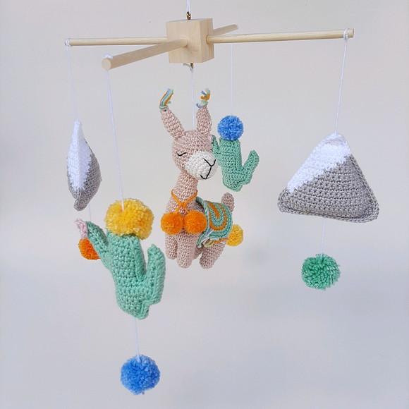 Kit Mobile lhama Crochê Amigurumi