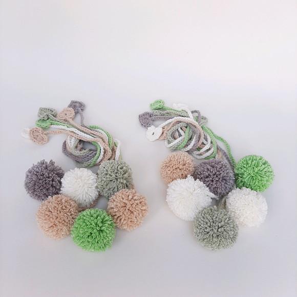 Kit Prendedor de cortina Pompom Crochê