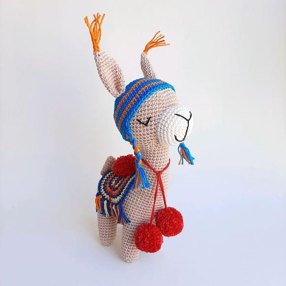 Lhama de crochê Amigurumi