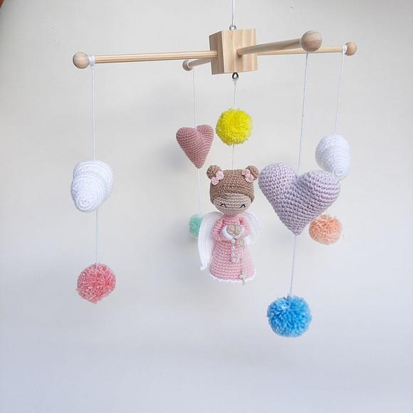 Mobile de Berço Anjinha Amigurumi Crochê