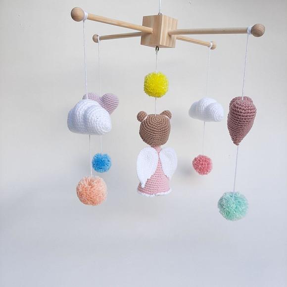 Mobile de Berço Anjinha Amigurumi Crochê