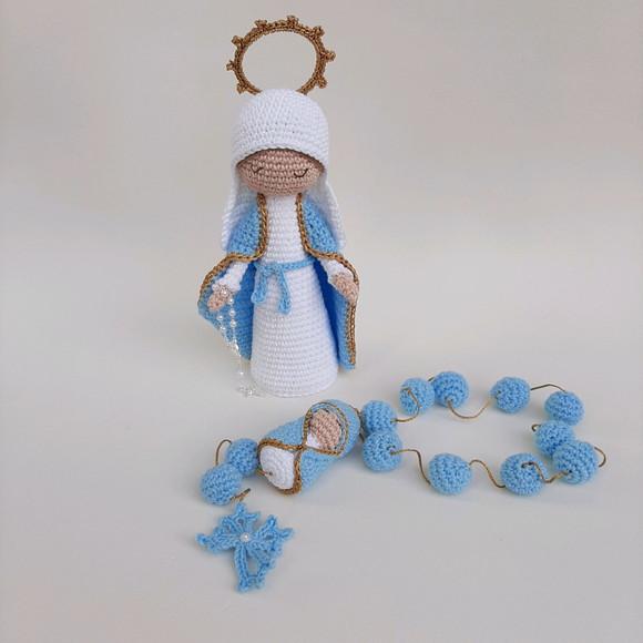 Nossa Senhora das Graças + Terço Crochê - Amigurumi