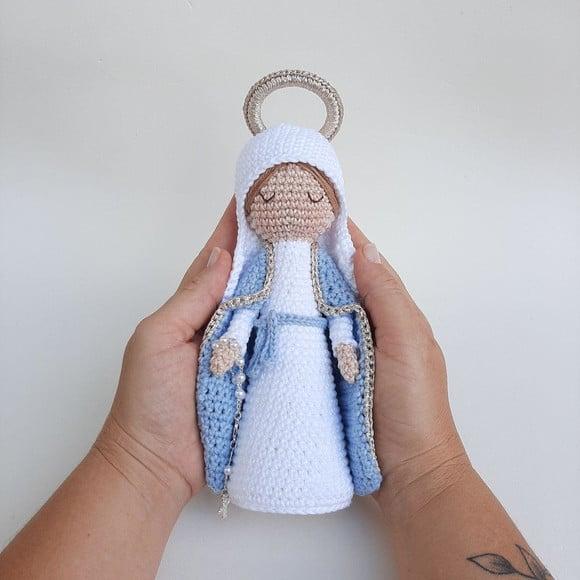 Nossa Senhora das Graças + Terço Crochê - Amigurumi