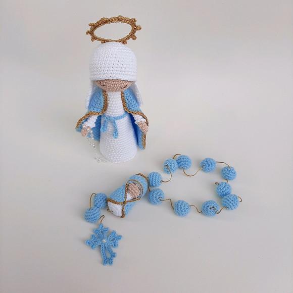 Nossa Senhora das Graças + Terço Crochê - Amigurumi