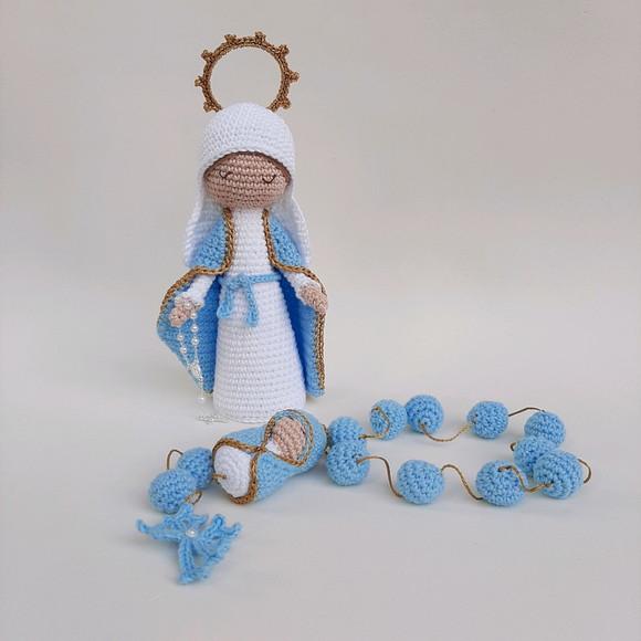 Nossa Senhora das Graças + Terço Crochê - Amigurumi