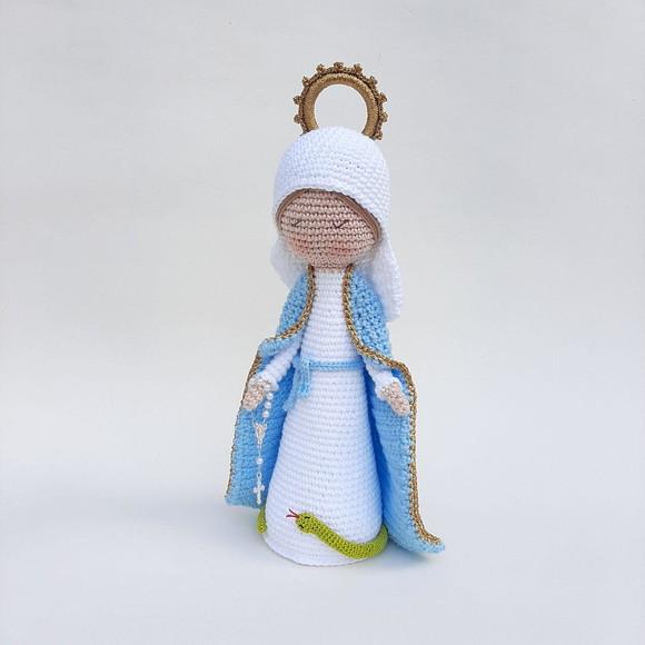 Nossa Senhora das Graças Crochê Amigurumi Alongada