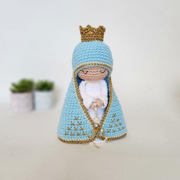 Nossa Senhora de Crochê Amigurumi Santinha