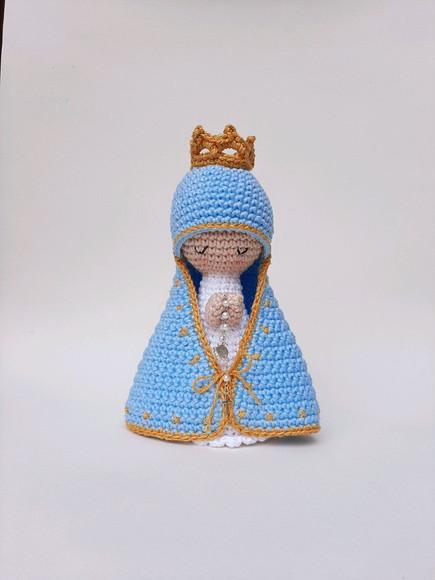 Nossa Senhora de Crochê Amigurumi Santinha