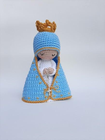 Nossa Senhora de Crochê Amigurumi Santinha