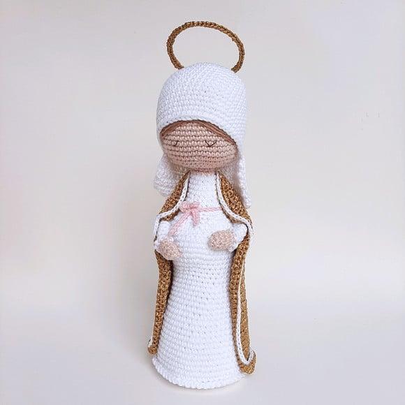 Nossa Senhora do Ó Maria Grávida de Crochê Amigurumi