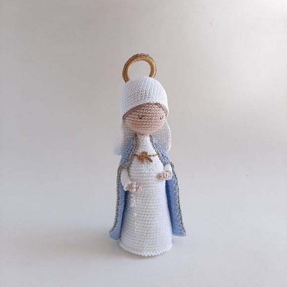 Nossa Senhora do Ó Maria Grávida de Crochê Amigurumi