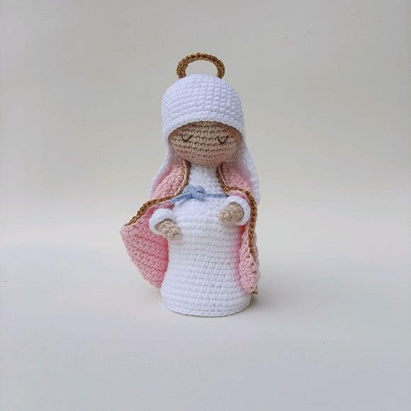 Nossa Senhora do Ó, Maria Gravida de Crochê Amigurumi