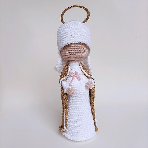 Nossa Senhora do Ó Maria Grávida de Crochê Amigurumi