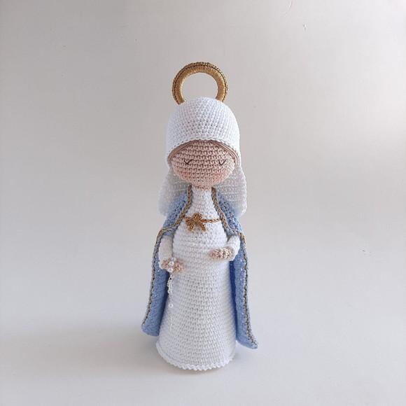 Nossa Senhora do Ó Maria Grávida de Crochê Amigurumi