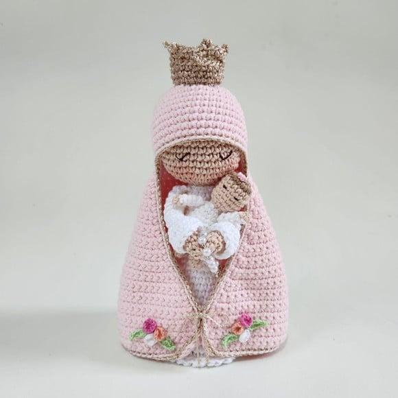 Nossa Senhora e Bebê Crochê Amigurumi