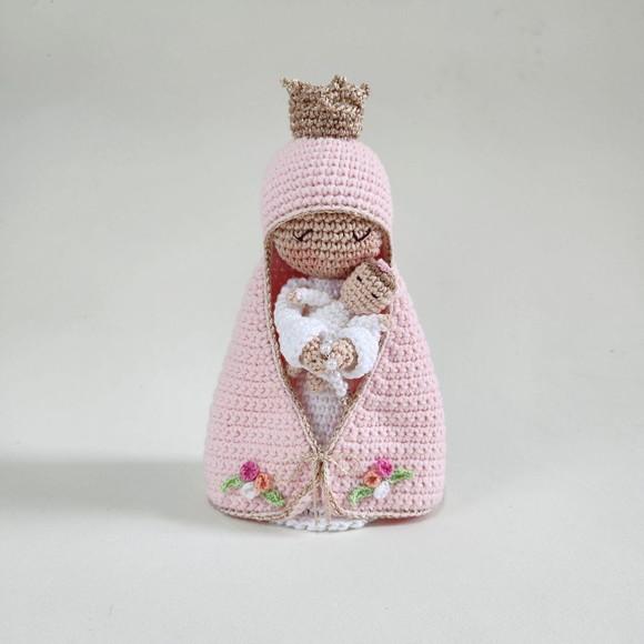 Nossa Senhora e Bebê Crochê Amigurumi