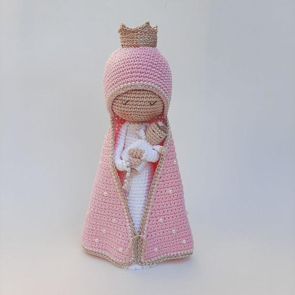 Nossa Senhora e Bebê Crochê Amigurumi