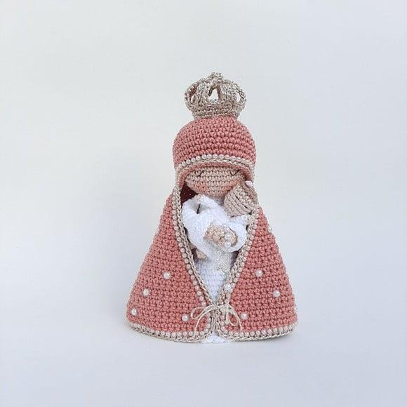 Nossa Senhora e Bebê Crochê Amigurumi